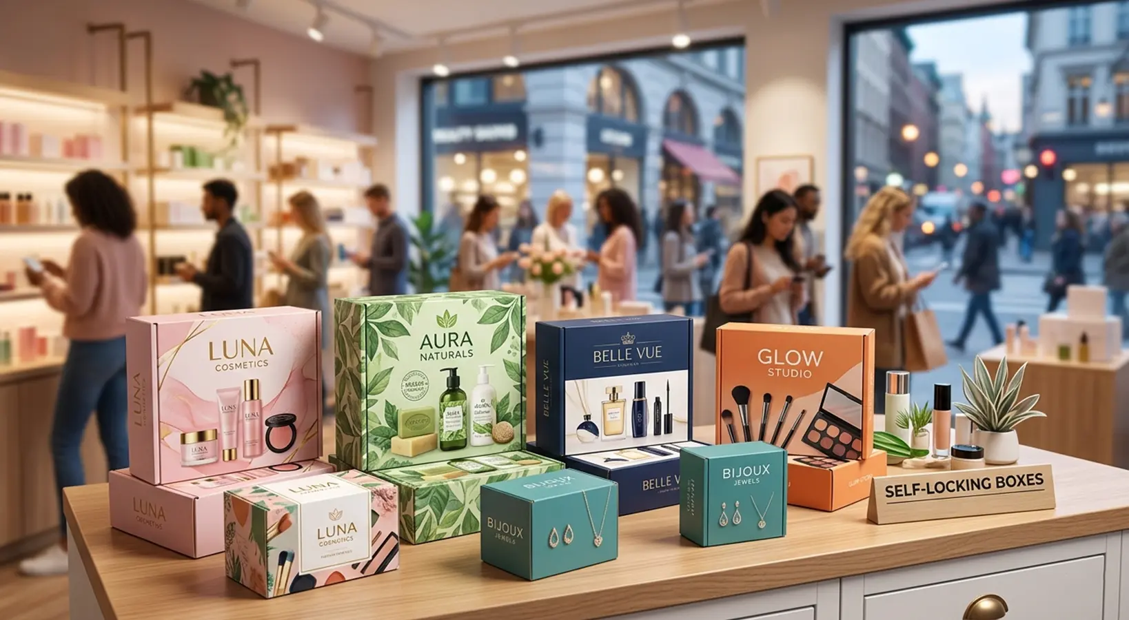 önzáró termékdobozok boltban